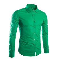 Load image into Gallery viewer, Fashion Spring Autumn Men Shirt Long Sleeve Solid Color Easy-care Anti Crease Man Casual Shirts M-3XL FS99
