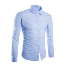 Load image into Gallery viewer, Fashion Spring Autumn Men Shirt Long Sleeve Solid Color Easy-care Anti Crease Man Casual Shirts M-3XL FS99
