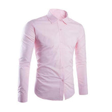 Load image into Gallery viewer, Fashion Spring Autumn Men Shirt Long Sleeve Solid Color Easy-care Anti Crease Man Casual Shirts M-3XL FS99
