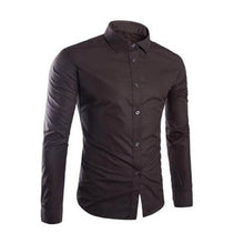 Load image into Gallery viewer, Fashion Spring Autumn Men Shirt Long Sleeve Solid Color Easy-care Anti Crease Man Casual Shirts M-3XL FS99
