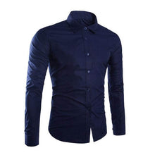 Load image into Gallery viewer, Fashion Spring Autumn Men Shirt Long Sleeve Solid Color Easy-care Anti Crease Man Casual Shirts M-3XL FS99

