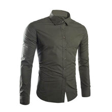Load image into Gallery viewer, Fashion Spring Autumn Men Shirt Long Sleeve Solid Color Easy-care Anti Crease Man Casual Shirts M-3XL FS99
