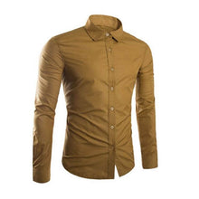 Load image into Gallery viewer, Fashion Spring Autumn Men Shirt Long Sleeve Solid Color Easy-care Anti Crease Man Casual Shirts M-3XL FS99

