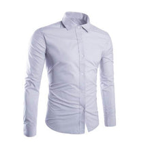 Load image into Gallery viewer, Fashion Spring Autumn Men Shirt Long Sleeve Solid Color Easy-care Anti Crease Man Casual Shirts M-3XL FS99
