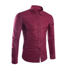 Load image into Gallery viewer, Fashion Spring Autumn Men Shirt Long Sleeve Solid Color Easy-care Anti Crease Man Casual Shirts M-3XL FS99
