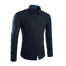 Load image into Gallery viewer, Fashion Spring Autumn Men Shirt Long Sleeve Solid Color Easy-care Anti Crease Man Casual Shirts M-3XL FS99
