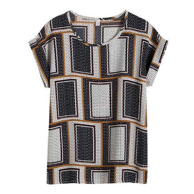 Hot Summer Women's Casual Blouse Shirt Floral Chiffon Print O Neck Short Sleeve Lady's Top Loose Blusas Plus Size L-4XL