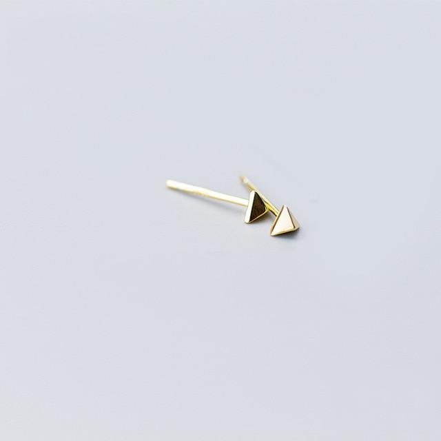 INZATT Minimalist Real 925 Sterling Silver Geometric Triangle Stud Earrings Fine Jewelry For Unisex personality Accessories Gift