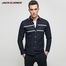 Load image into Gallery viewer, JACK &amp; JONES Brand 2018 NEW younger casual 100% cotton turn-down collar patchwork full length sleeves men shirts |217105505
