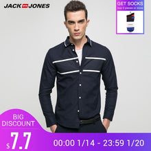 Load image into Gallery viewer, JACK &amp; JONES Brand 2018 NEW younger casual 100% cotton turn-down collar patchwork full length sleeves men shirts |217105505
