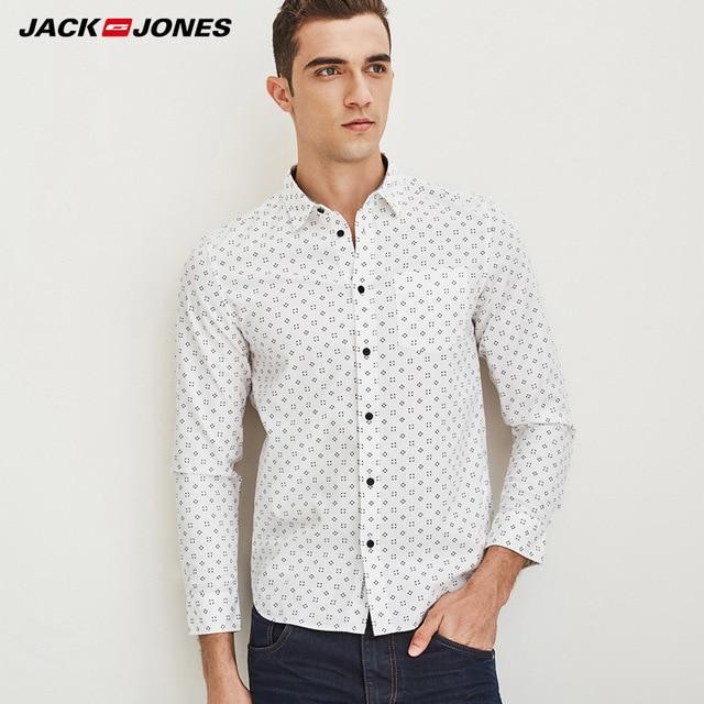 JACKJONES Brand  Men HOT Casual shirts Male slim shirts regular cotton 100%  Male tops| 216105034