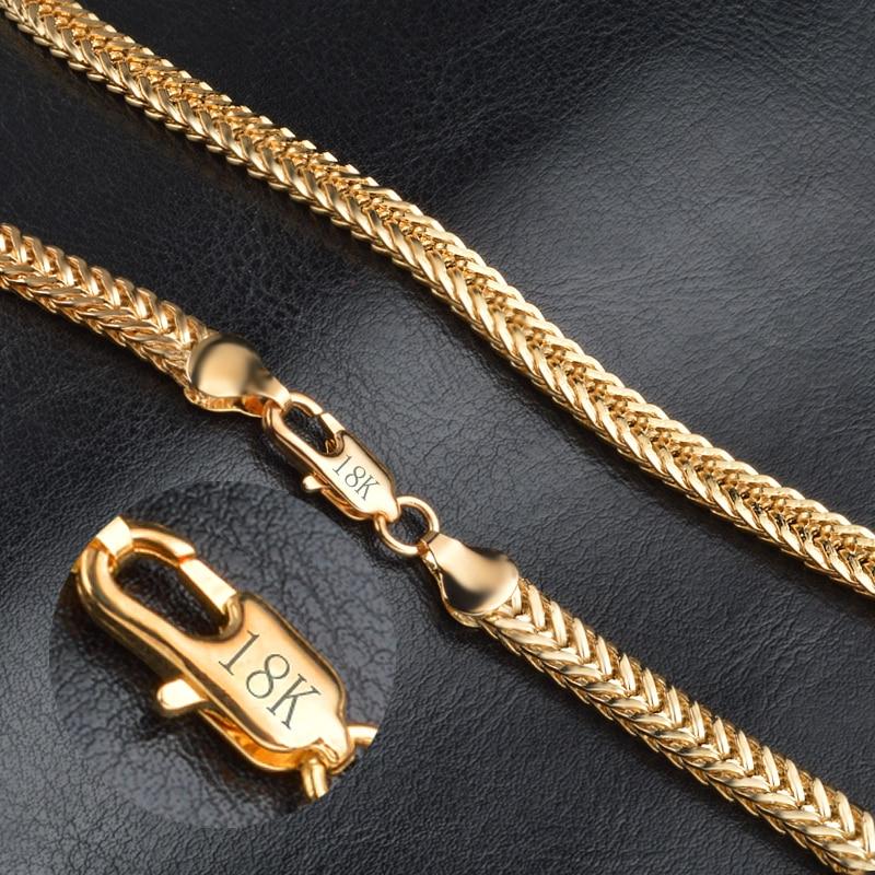 JEMMIN Hot Sale 18K Gold Exquisite Smooth Man/Women Necklace Chains With Lobster Clasps Set Heavy Jewelry Factory Price