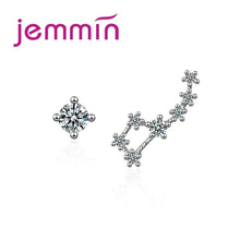 Load image into Gallery viewer, JEMMIN New Attractive 100% 925 Sterling Silver Small Cubic Zirconia Design Simple Fashion Glamour Constellation Female Earrings
