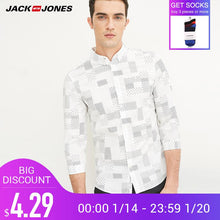Load image into Gallery viewer, Jack &amp; Jones Brand 2018 NEW COTTON punk style plaid male slim sailor collar three quarter sleeves casual shirts| 216231509
