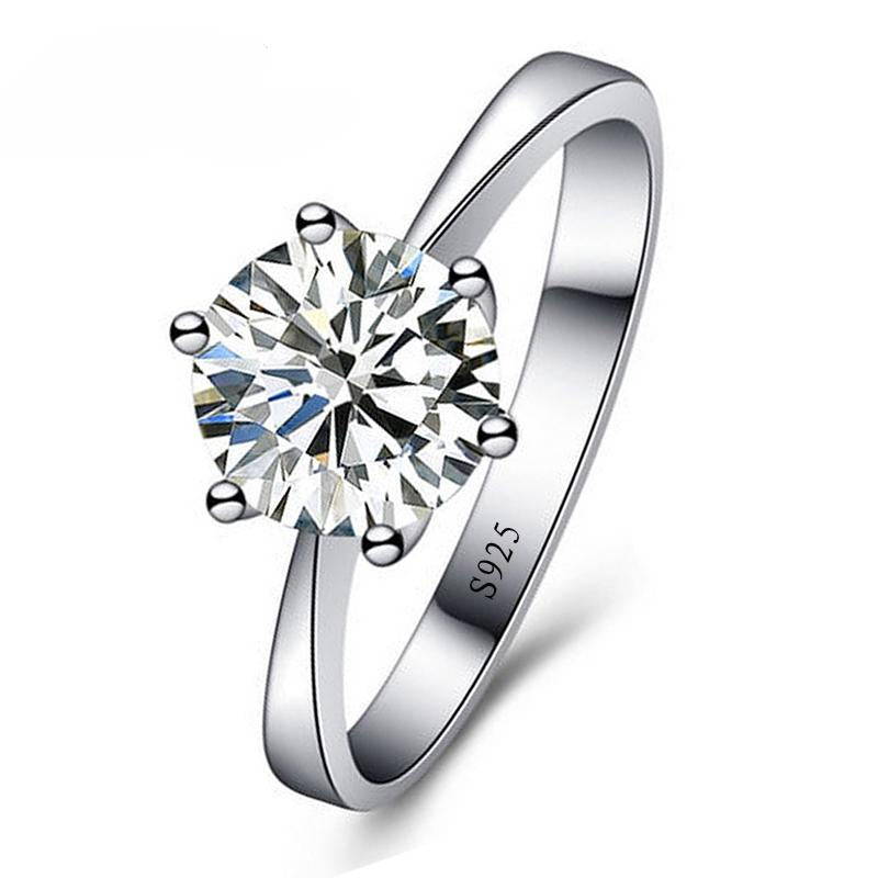 Jemmin 100% 925 Sterling Silver Woman CZ Crystal Wedding Engagement Finger Rings Super Shinning Cubic Zirconia Fine Jewelry