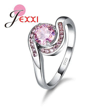 Load image into Gallery viewer, Jemmin New Design Pink Cubic Zirconia Ring Fashion 925 Sterling Silver Women Wedding Engagement Party Jewelry Sweet Lover Gift
