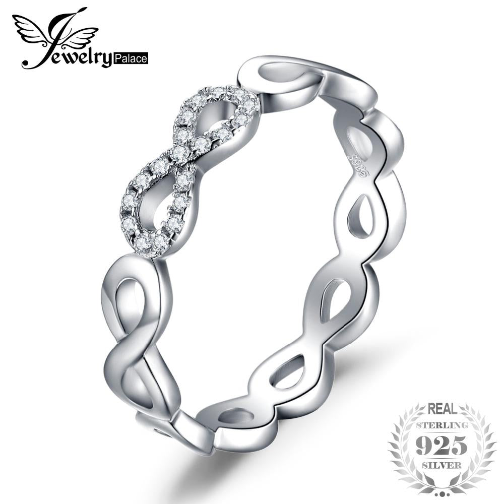 JewelryPalace Infinity Forever Love Anniversary Promise Ring Pure 925 Sterling Silver Jewelry For Women Gift