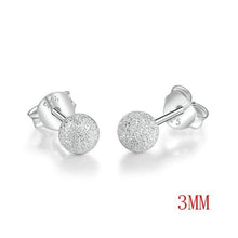 Load image into Gallery viewer, LAMOON 2018 New Ball Shaped 100% Real 925-Sterling-Silver Stud Earrings  Fine Jewelry For Women Girl Gift LMEY233 LMEY234 LM235
