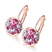 Load image into Gallery viewer, LEKANI Crystal From Swarovski Fashion Round Charming Stud Earrings with Czech Crystal Women Earrings Wholesale Jewelry Brinco
