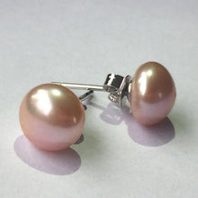 Load image into Gallery viewer, LicLiz Natural Pearl Earrings 925 Sterling Silver Ear Stud Piercing Pink Earrings Stud Women Small Round Simple Jewelry LAE0003B
