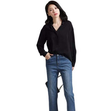 Load image into Gallery viewer, Long Sleeve Woman blouse White shirt Ladies Pocket Shirt Women Casual Tops Plus Size Elegant Female White Blouse

