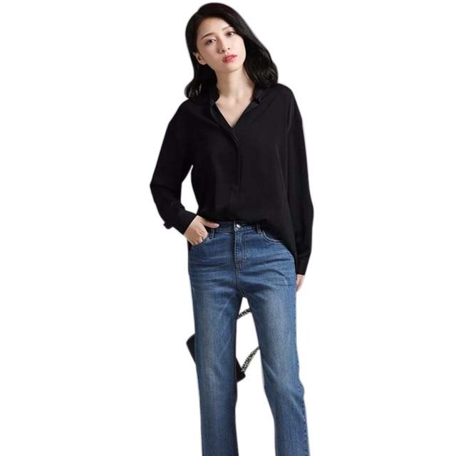 Long Sleeve Woman blouse White shirt Ladies Pocket Shirt Women Casual Tops Plus Size Elegant Female White Blouse