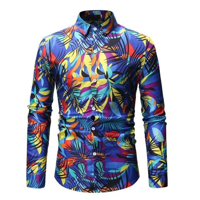 MarKyi 3d-print 2019 spring autumn features shirts men designer shirt men high quality long sleeve casual shirts