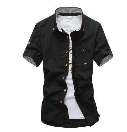 MarKyi plus size 5xl mushroom embroidery mens short sleeve casual shirts fashion 2017 new summer cotton shirts men social