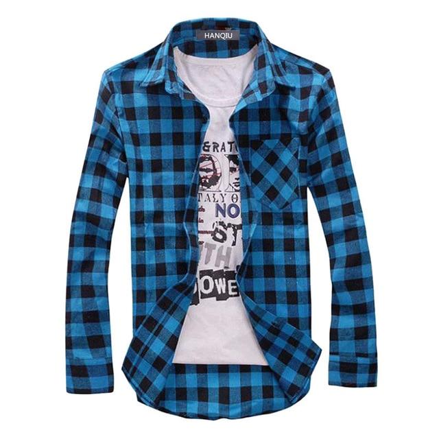 Men Plaid Shirt Camisas Social 2018 Autumn Men's Fashion Plaid Long-sleeved Shirt Male Button Down Casual Check Shirt