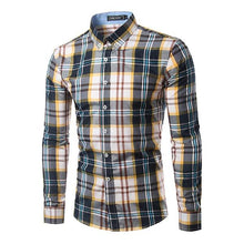 Load image into Gallery viewer, Men Plaid Shirt Long Sleeve Spring Shirt Brand Mens Checkered Shirt Cotton Mens Casual Shirts 2017 Men Plus Size slim fit Camisa

