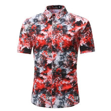 Load image into Gallery viewer, Men Shirt Summer Style Palm Tree Print Beach Hawaiian Shirt Men Casual Short Sleeve Hawaii Shirt Chemise Homme Asian Size 3XL
