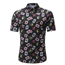 Load image into Gallery viewer, Men Shirt Summer Style Palm Tree Print Beach Hawaiian Shirt Men Casual Short Sleeve Hawaii Shirt Chemise Homme Asian Size 3XL
