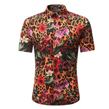 Load image into Gallery viewer, Men Shirt Summer Style Palm Tree Print Beach Hawaiian Shirt Men Casual Short Sleeve Hawaii Shirt Chemise Homme Asian Size 3XL
