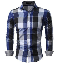 Load image into Gallery viewer, Men Shirts  Fit Mens Dress Plaid Shirts Male Clothes Social Casual Shirt Men Brand Chemise Homme Large size XXXL USNS
