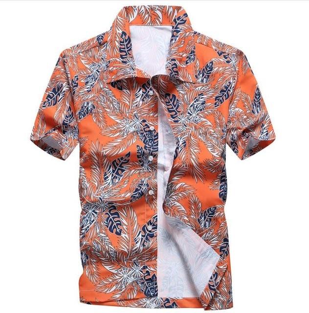 Men's Summer Hawaiian Shirts Single Breasted Light Beach Shirts Short Sleeve Breathable Plus Size XS-5XL Hawaii Shirts