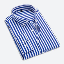 Load image into Gallery viewer, Men&#39;s stripe long sleeve shirt cotton men casual shirt man striped mens dress shirts male 2018 fashion slim fit social chemise
