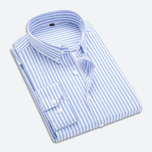 Load image into Gallery viewer, Men&#39;s stripe long sleeve shirt cotton men casual shirt man striped mens dress shirts male 2018 fashion slim fit social chemise
