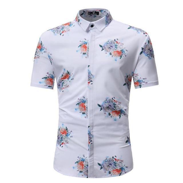 Mens Hawaiian Shirt Male Casual  masculina Printed Beach Shirts Short Sleeve 2018 New Fashion Brand  SizeM-3XL