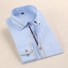 Load image into Gallery viewer, Mens Shirts Long Sleeve 2018 Male Tuxedo Shirt Cotton Mens Dress Shirts Slim Fit White Black Wedding Shirt Men Chemise Homme 5XL

