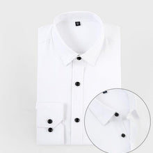 Load image into Gallery viewer, Mens Shirts Long Sleeve 2018 Male Tuxedo Shirt Cotton Mens Dress Shirts Slim Fit White Black Wedding Shirt Men Chemise Homme 5XL
