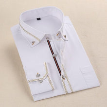 Load image into Gallery viewer, Mens Shirts Long Sleeve 2018 Male Tuxedo Shirt Cotton Mens Dress Shirts Slim Fit White Black Wedding Shirt Men Chemise Homme 5XL
