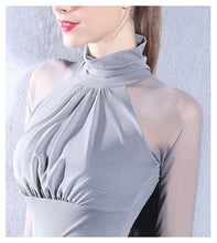 Load image into Gallery viewer, Moda Jihan Women&#39;s Shirts Long Sleeve See Through Mesh Tops Turtle Neck Folded Slim Plus Size Elegant Ladies Bottoming Shirts
