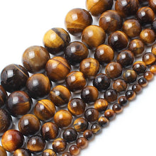 Load image into Gallery viewer, Natrual Yellow Tiger Eye Stone Round Beads For Jewelry Making Bracelet Necklace 4/6/8/10/12/14mm 15inches Diy Jewelry
