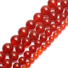 Load image into Gallery viewer, Natural Stone Beads Smooth Round Red Carnelian Onyx Loose Beads For Jewelry Making 15.5&quot; Pick Size 4/6/8/10/12/14mm-F00062

