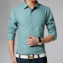 Загрузить изображение в средство просмотра галереи, New 2018 Men&#39;s Pure Cotton Shirt Slim Fit Fashion Long Sleeve Casual Business Shirts Men Dress Shirts High Quality Camisas

