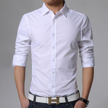 Загрузить изображение в средство просмотра галереи, New 2018 Men&#39;s Pure Cotton Shirt Slim Fit Fashion Long Sleeve Casual Business Shirts Men Dress Shirts High Quality Camisas
