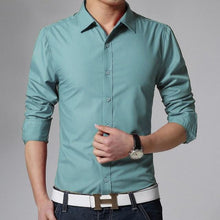 Загрузить изображение в средство просмотра галереи, New 2018 Men&#39;s Pure Cotton Shirt Slim Fit Fashion Long Sleeve Casual Business Shirts Men Dress Shirts High Quality Camisas
