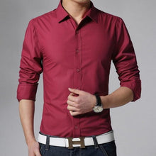 Загрузить изображение в средство просмотра галереи, New 2018 Men&#39;s Pure Cotton Shirt Slim Fit Fashion Long Sleeve Casual Business Shirts Men Dress Shirts High Quality Camisas
