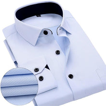 Загрузить изображение в средство просмотра галереи, New Arrived 2018 mens work shirts Brand soft Long sleeve square collar regular striped /twill men dress shirts white male tops
