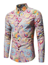 Загрузить изображение в средство просмотра галереи, New Men&#39;s Long Sleeve Casual Shirt Fashion Rose Flower 3D Printed Floral Shirt Turn-down Collar Slim Fit Shirt For Mens Clothing
